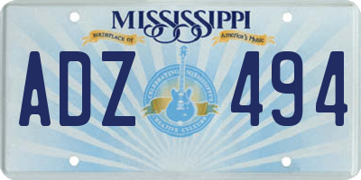 MS license plate ADZ494