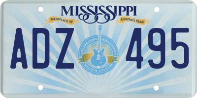 MS license plate ADZ495
