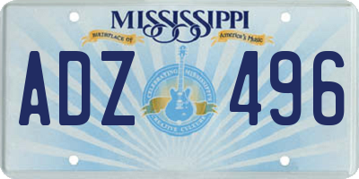 MS license plate ADZ496