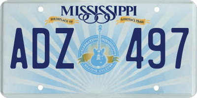 MS license plate ADZ497