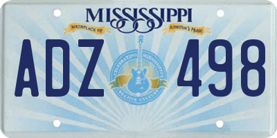 MS license plate ADZ498