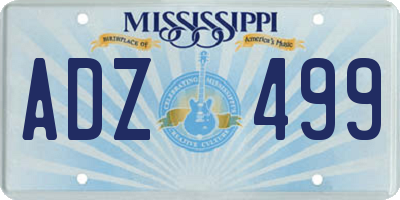 MS license plate ADZ499