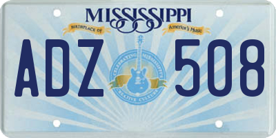 MS license plate ADZ508