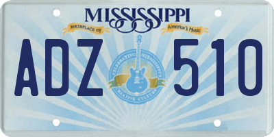 MS license plate ADZ510