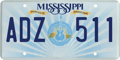 MS license plate ADZ511