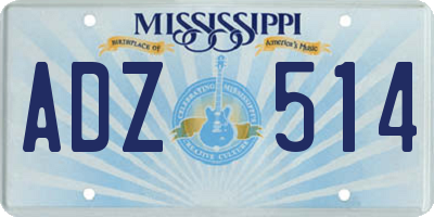MS license plate ADZ514