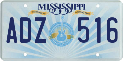MS license plate ADZ516