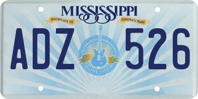 MS license plate ADZ526