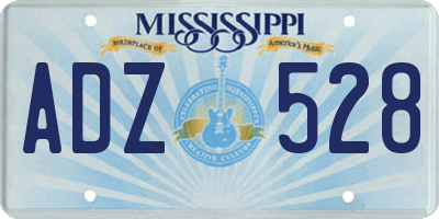 MS license plate ADZ528