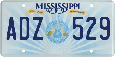 MS license plate ADZ529