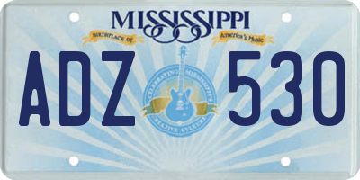 MS license plate ADZ530