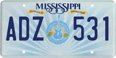 MS license plate ADZ531