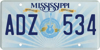 MS license plate ADZ534