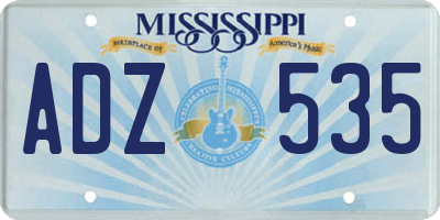 MS license plate ADZ535