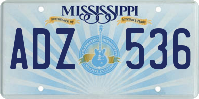 MS license plate ADZ536