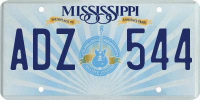 MS license plate ADZ544