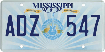 MS license plate ADZ547