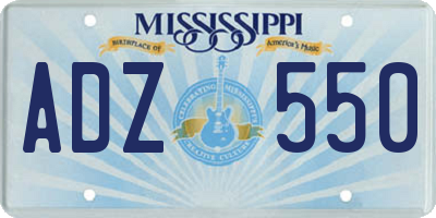 MS license plate ADZ550