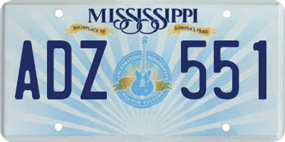 MS license plate ADZ551