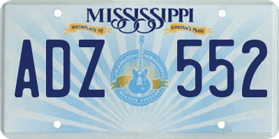 MS license plate ADZ552