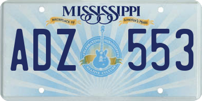 MS license plate ADZ553