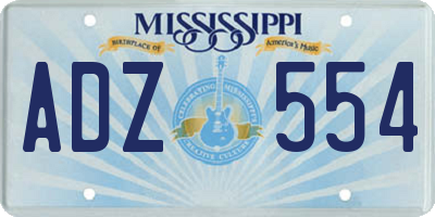 MS license plate ADZ554