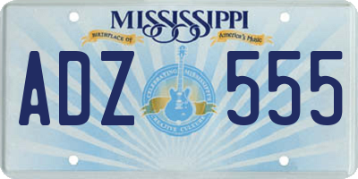 MS license plate ADZ555