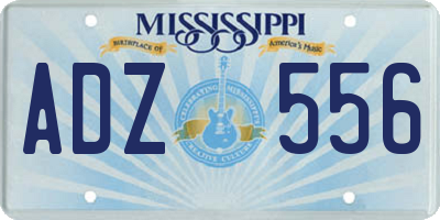 MS license plate ADZ556