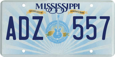 MS license plate ADZ557