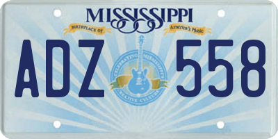 MS license plate ADZ558