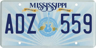 MS license plate ADZ559