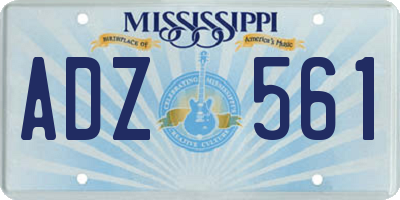MS license plate ADZ561