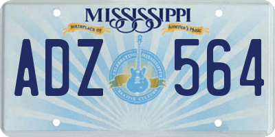 MS license plate ADZ564