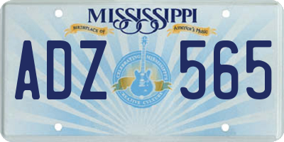 MS license plate ADZ565
