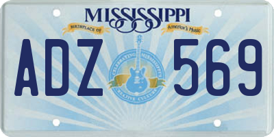 MS license plate ADZ569