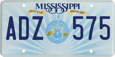 MS license plate ADZ575