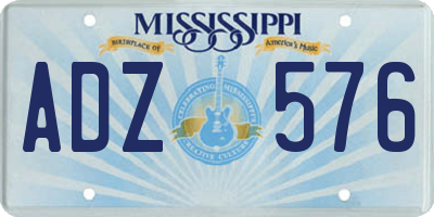 MS license plate ADZ576