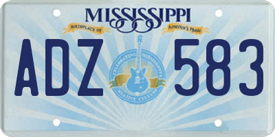MS license plate ADZ583