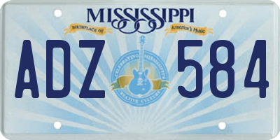 MS license plate ADZ584