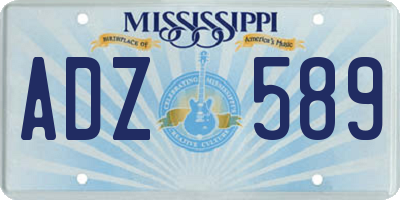 MS license plate ADZ589