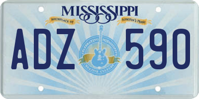 MS license plate ADZ590
