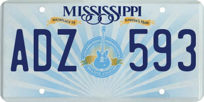 MS license plate ADZ593