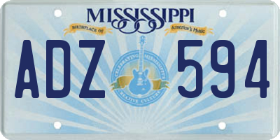 MS license plate ADZ594