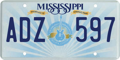 MS license plate ADZ597