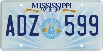 MS license plate ADZ599