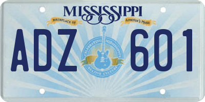 MS license plate ADZ601