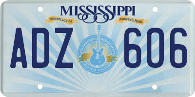 MS license plate ADZ606