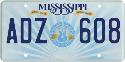 MS license plate ADZ608