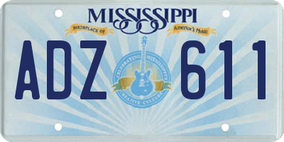 MS license plate ADZ611