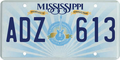 MS license plate ADZ613